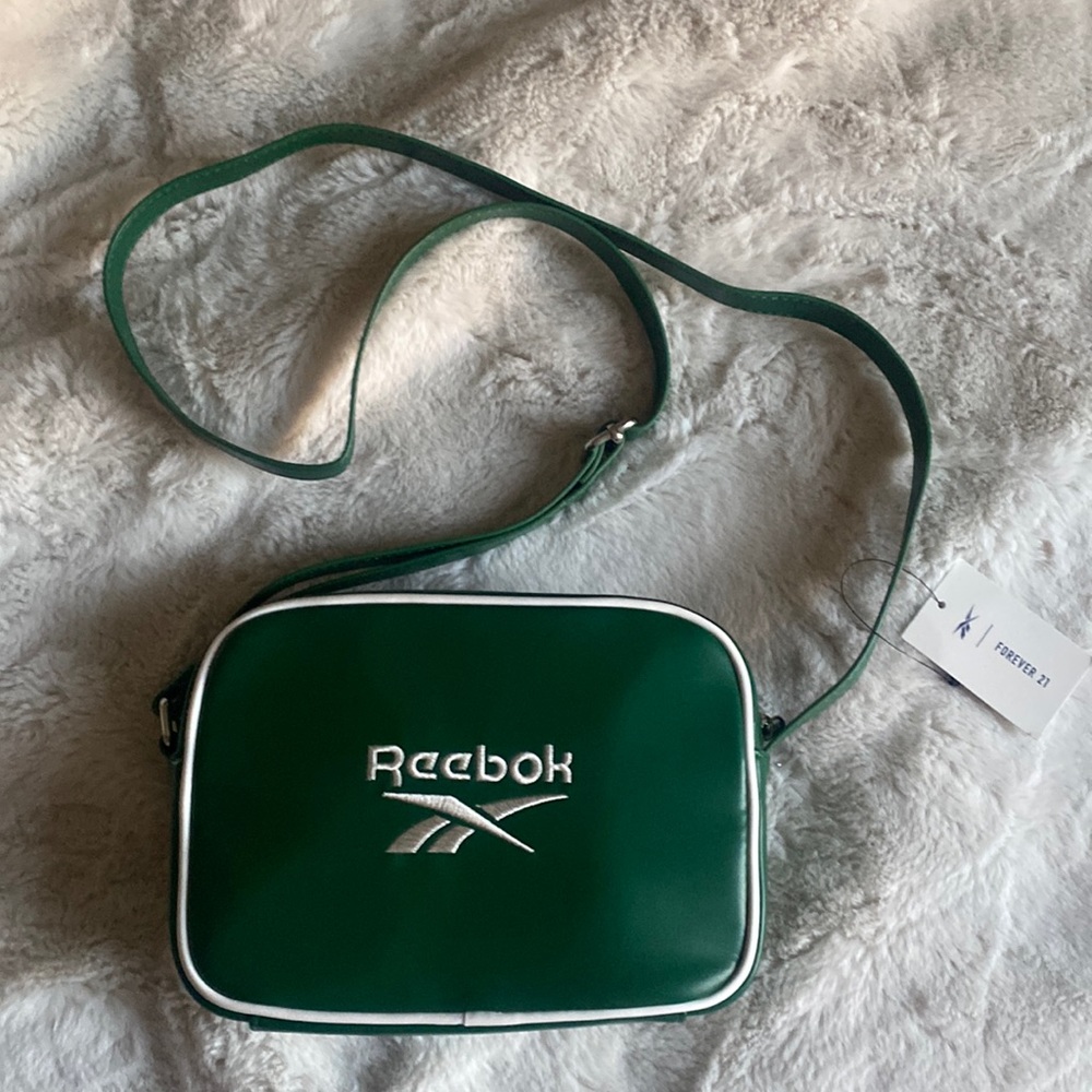 REEBOK x FOREVER 21 Green Crossbody Bag. Brand New. Faux Leather.